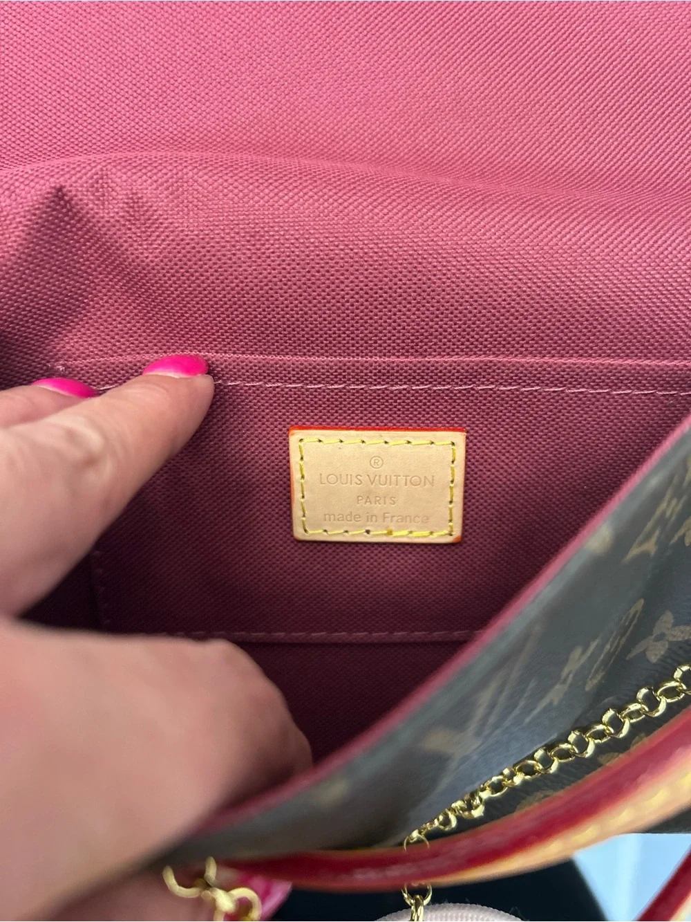 Louis Vuitton Monogram Canvas Clutch in Brown with Gold Accent